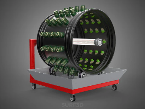 GARDEN ROTARY HYDROPONIC SPIN PLANT GROW FARM CYLINDER SYSTEM UP 3D Model
