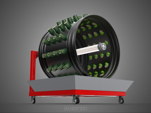 GARDEN ROTARY HYDROPONIC SPIN PLANT GROW FARM CYLINDER SYSTEM UP Modèle 3D