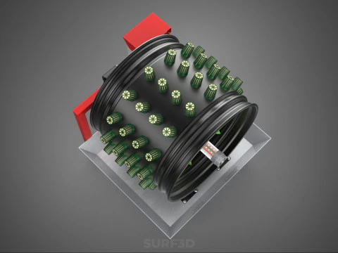GARDEN ROTARY HYDROPONIC SPIN PLANT GROW FARM CYLINDER SYSTEM UP 3D Model