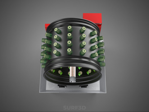 GARDEN ROTARY HYDROPONIC SPIN PLANT GROW FARM CYLINDER SYSTEM UP Modèle 3D