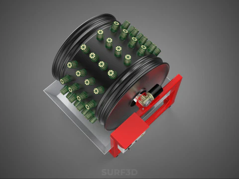 GARDEN ROTARY HYDROPONIC SPIN PLANT GROW FARM CYLINDER SYSTEM UP 3D Model