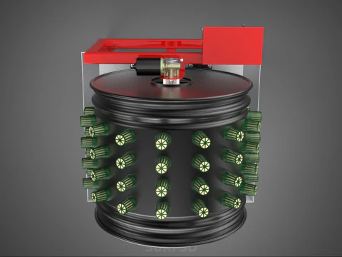 GARDEN ROTARY HYDROPONIC SPIN PLANT GROW FARM CYLINDER SYSTEM UP 3D Model