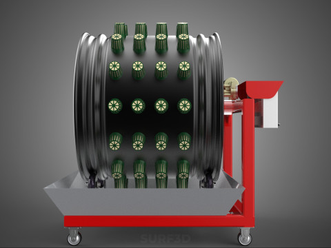 GARDEN ROTARY HYDROPONIC SPIN PLANT GROW FARM CYLINDER SYSTEM UP Modèle 3D