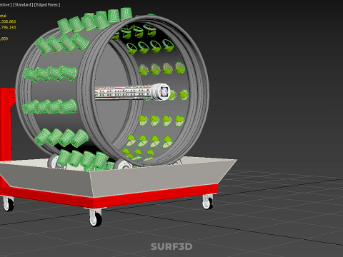 GARDEN ROTARY HYDROPONIC SPIN PLANT GROW FARM CYLINDER SYSTEM UP Modèle 3D