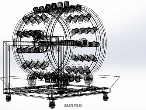 GARDEN ROTARY HYDROPONIC SPIN PLANT GROW FARM CYLINDER SYSTEM UP Modèle 3D