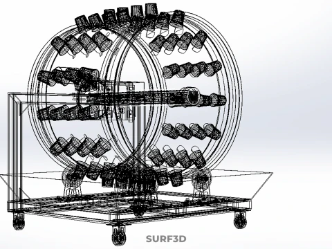 GARDEN ROTARY HYDROPONIC SPIN PLANT GROW FARM CYLINDER SYSTEM UP 3D Model