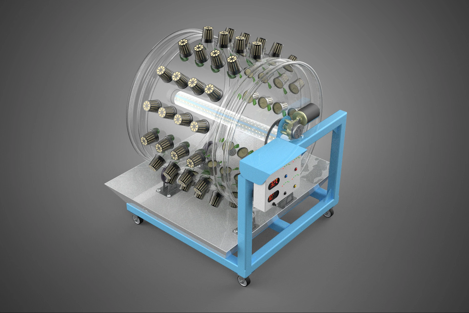 IOT CONTROL WHEEL ROTARY HYDROPONIC GARDEN PLANT FARMING SYSTEM 3D Model .c4d .max .obj .3ds .fbx .stl .blend 