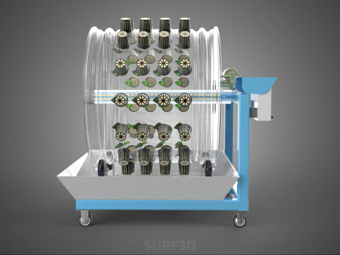 IOT CONTROL WHEEL ROTARY HYDROPONIC GARDEN PLANT FARMING SYSTEM 3D Model