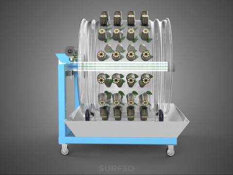 IOT CONTROL WHEEL ROTARY HYDROPONIC GARDEN PLANT FARMING SYSTEM Model 3D