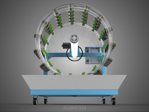 IOT CONTROL WHEEL ROTARY HYDROPONIC GARDEN PLANT FARMING SYSTEM Model 3D