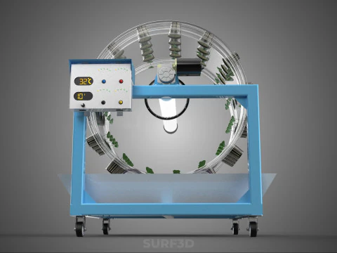 IOT CONTROL WHEEL ROTARY HYDROPONIC GARDEN PLANT FARMING SYSTEM 3D Model