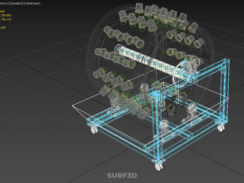 IOT CONTROL WHEEL ROTARY HYDROPONIC GARDEN PLANT FARMING SYSTEM Model 3D