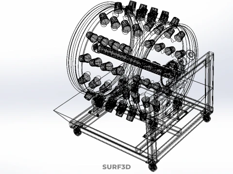 IOT CONTROL WHEEL ROTARY HYDROPONIC GARDEN PLANT FARMING SYSTEM 3D Model