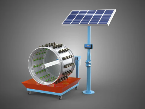 SOLAR PANEL IOT WHEEL ROTARY HYDROPONIC GARDEN PLANT FARM SYSTEM 3D Model
