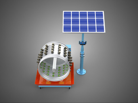 SOLAR PANEL IOT WHEEL ROTARY HYDROPONIC GARDEN PLANT FARM SYSTEM Modello 3D