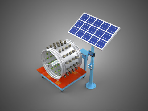 SOLAR PANEL IOT WHEEL ROTARY HYDROPONIC GARDEN PLANT FARM SYSTEM Modello 3D
