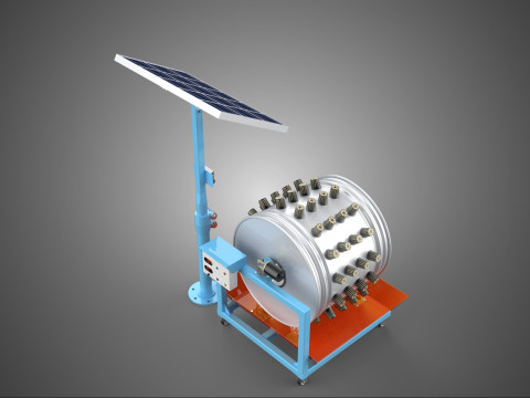 SOLAR PANEL IOT WHEEL ROTARY HYDROPONIC GARDEN PLANT FARM SYSTEM Modello 3D