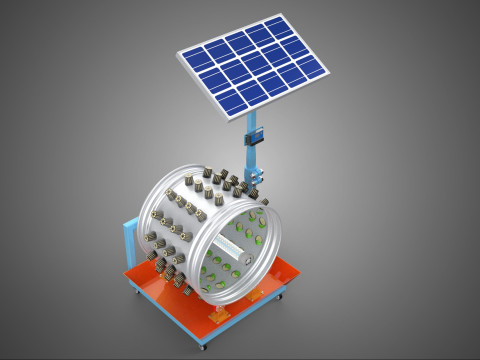 SOLAR PANEL IOT WHEEL ROTARY HYDROPONIC GARDEN PLANT FARM SYSTEM Modello 3D