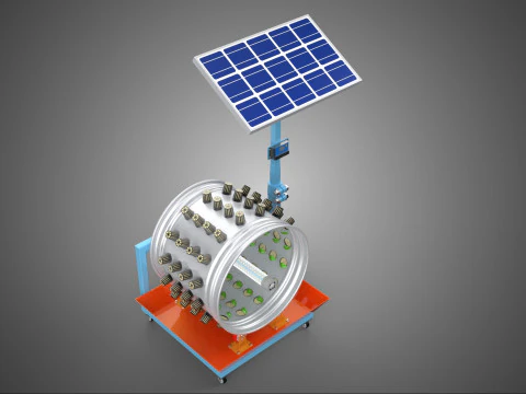 SOLAR PANEL IOT WHEEL ROTARY HYDROPONIC GARDEN PLANT FARM SYSTEM 3D Model