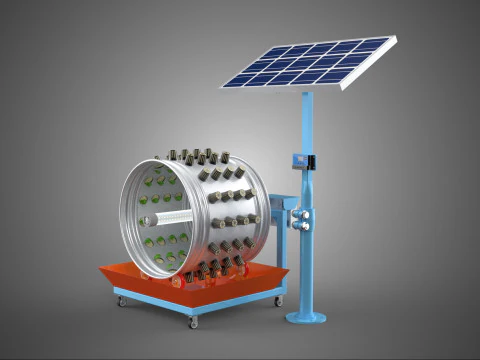 SOLAR PANEL IOT WHEEL ROTARY HYDROPONIC GARDEN PLANT FARM SYSTEM 3D Model