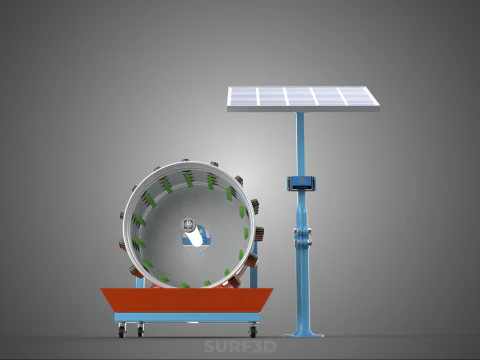 SOLAR PANEL IOT WHEEL ROTARY HYDROPONIC GARDEN PLANT FARM SYSTEM 3D Model