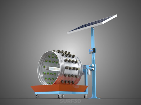 SOLAR PANEL IOT WHEEL ROTARY HYDROPONIC GARDEN PLANT FARM SYSTEM Modello 3D