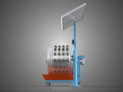 SOLAR PANEL IOT WHEEL ROTARY HYDROPONIC GARDEN PLANT FARM SYSTEM Modello 3D