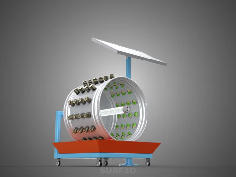 SOLAR PANEL IOT WHEEL ROTARY HYDROPONIC GARDEN PLANT FARM SYSTEM 3D Model