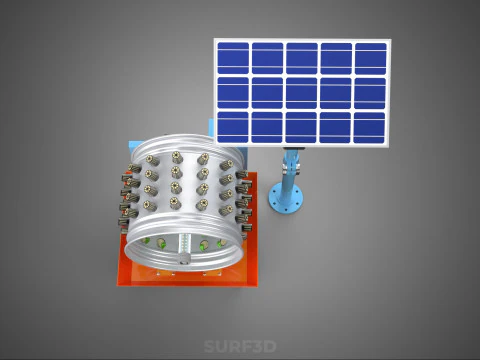 SOLAR PANEL IOT WHEEL ROTARY HYDROPONIC GARDEN PLANT FARM SYSTEM 3D Model