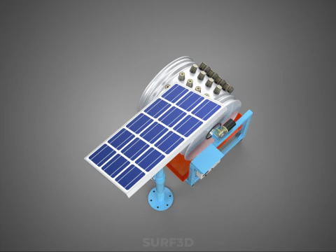 SOLAR PANEL IOT WHEEL ROTARY HYDROPONIC GARDEN PLANT FARM SYSTEM 3D Model
