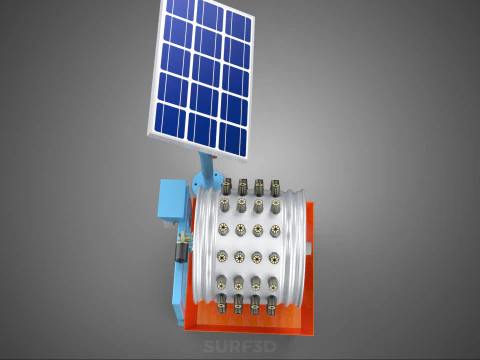 SOLAR PANEL IOT WHEEL ROTARY HYDROPONIC GARDEN PLANT FARM SYSTEM 3D Model