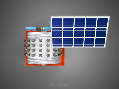 SOLAR PANEL IOT WHEEL ROTARY HYDROPONIC GARDEN PLANT FARM SYSTEM Modello 3D