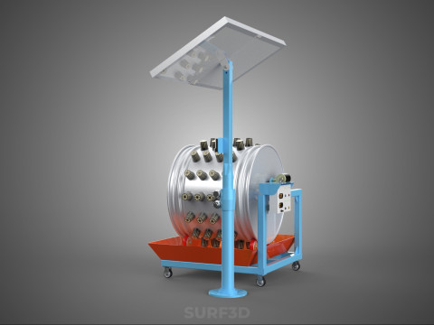 SOLAR PANEL IOT WHEEL ROTARY HYDROPONIC GARDEN PLANT FARM SYSTEM Modello 3D