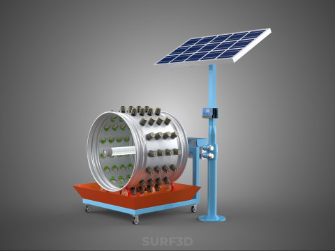 SOLAR PANEL IOT WHEEL ROTARY HYDROPONIC GARDEN PLANT FARM SYSTEM Modello 3D