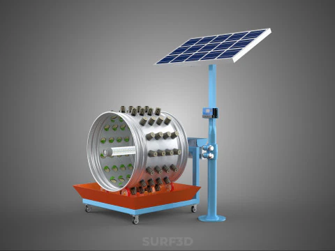 SOLAR PANEL IOT WHEEL ROTARY HYDROPONIC GARDEN PLANT FARM SYSTEM 3D Model