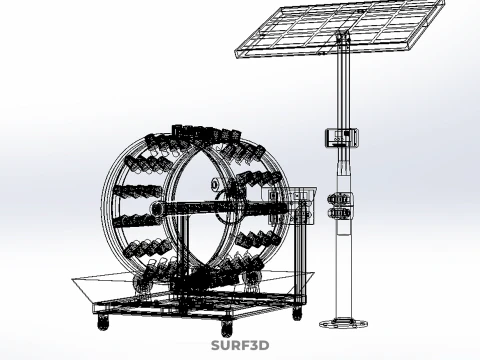 SOLAR PANEL IOT WHEEL ROTARY HYDROPONIC GARDEN PLANT FARM SYSTEM 3D Model