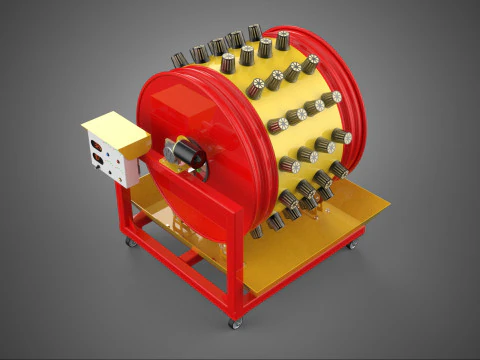 STEEL DRUM ROTARY HYDROPONIC SPIN GARDEN PLANT FARM SYSTEM WHEEL 3D Model