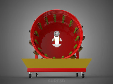 STEEL DRUM ROTARY HYDROPONIC SPIN GARDEN PLANT FARM SYSTEM WHEEL 3D Model