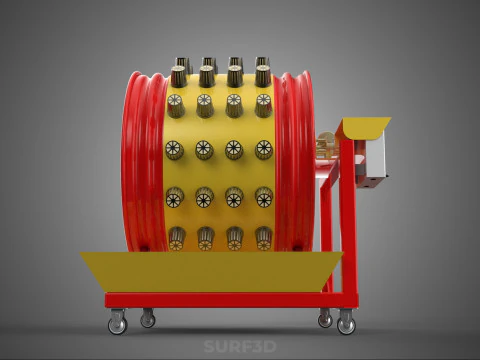 STEEL DRUM ROTARY HYDROPONIC SPIN GARDEN PLANT FARM SYSTEM WHEEL 3D Model