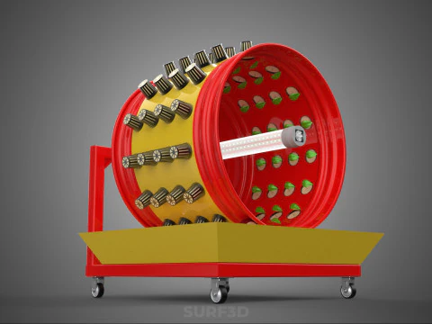 STEEL DRUM ROTARY HYDROPONIC SPIN GARDEN PLANT FARM SYSTEM WHEEL 3D Model