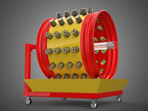 STEEL DRUM ROTARY HYDROPONIC SPIN GARDEN PLANT FARM SYSTEM WHEEL 3Dモデル