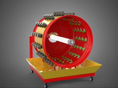 STEEL DRUM ROTARY HYDROPONIC SPIN GARDEN PLANT FARM SYSTEM WHEEL 3Dモデル
