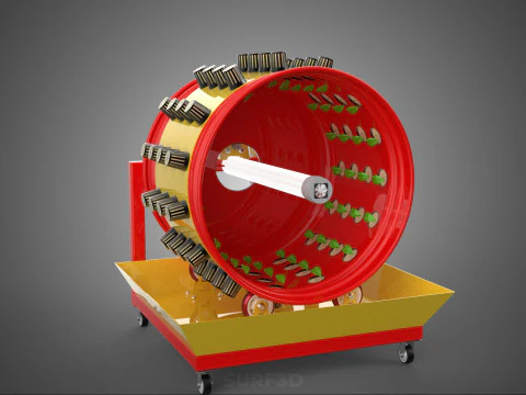 STEEL DRUM ROTARY HYDROPONIC SPIN GARDEN PLANT FARM SYSTEM WHEEL 3D Model