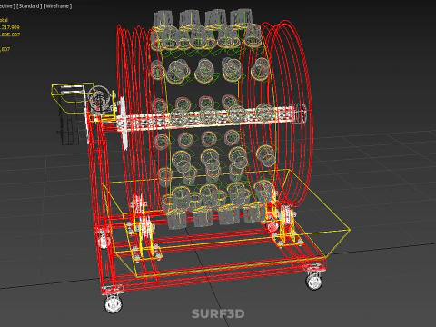 STEEL DRUM ROTARY HYDROPONIC SPIN GARDEN PLANT FARM SYSTEM WHEEL 3D Model