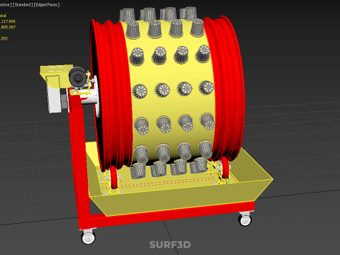 STEEL DRUM ROTARY HYDROPONIC SPIN GARDEN PLANT FARM SYSTEM WHEEL 3Dモデル