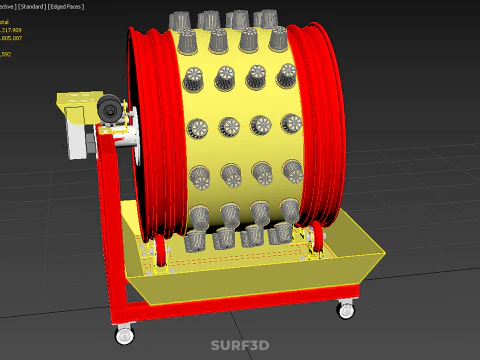 STEEL DRUM ROTARY HYDROPONIC SPIN GARDEN PLANT FARM SYSTEM WHEEL 3D Model