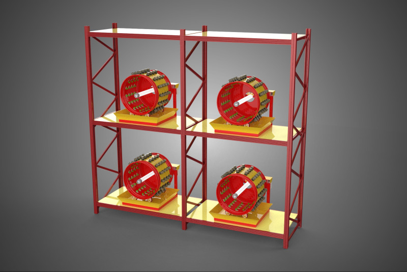 TRAY ROW ARRAY SHELF RACK ROTARY HYDROPONIC PLANT GARDEN INDOOR Modello 3D .c4d .max .obj .3ds .fbx .stl .blend 