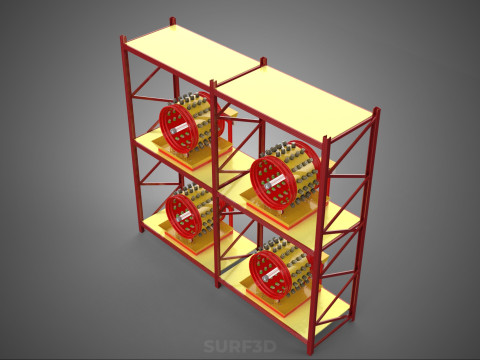 TRAY ROW ARRAY SHELF RACK ROTARY HYDROPONIC PLANT GARDEN INDOOR Modello 3D