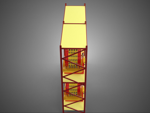 TRAY ROW ARRAY SHELF RACK ROTARY HYDROPONIC PLANT GARDEN INDOOR Modello 3D