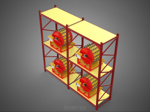 TRAY ROW ARRAY SHELF RACK ROTARY HYDROPONIC PLANT GARDEN INDOOR Modello 3D